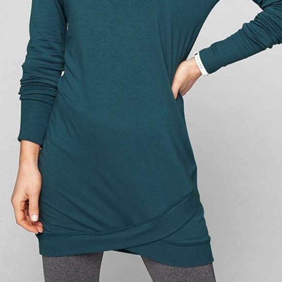 Athleta Dresses & Skirts - Athleta S Criss Cross Sweatshirt Long Sleeve Dress